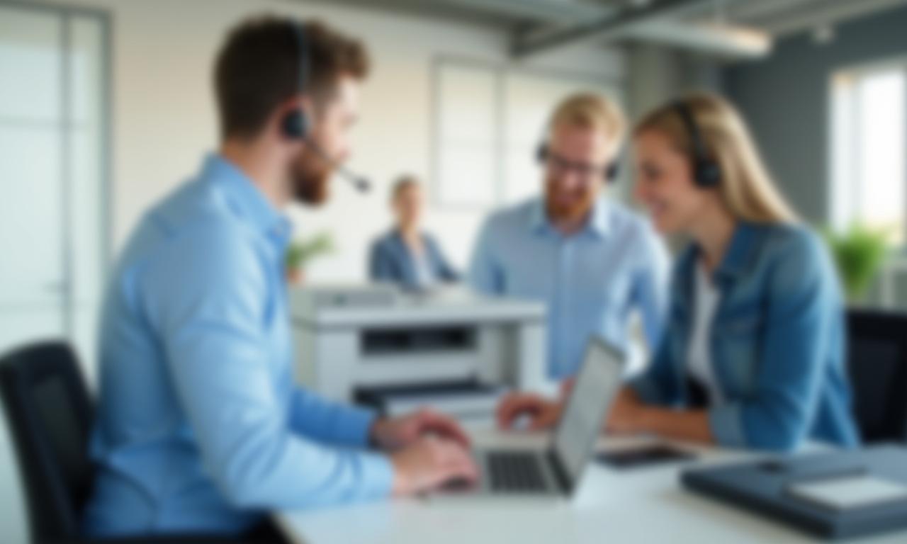 Pre Print Solutions support team assisting a client in Austin office